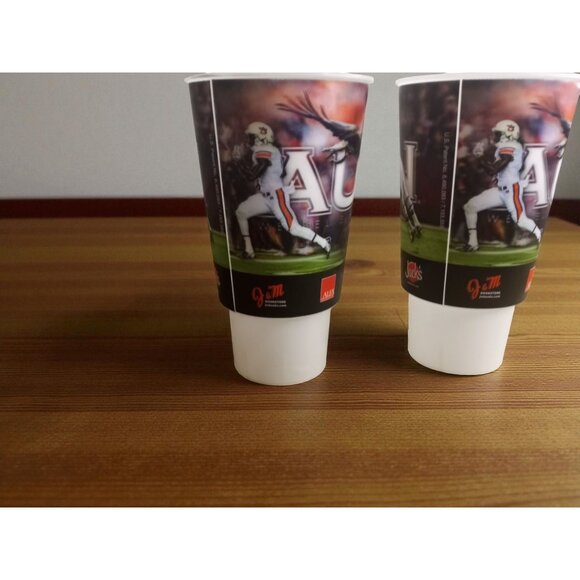 Auburn Football 7-Piece Fan Set – Metal Drink Bucket, 2 Cups & 4 NEW Steak Knive - Picture 11 of 16